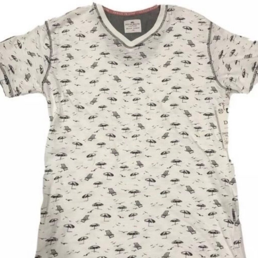 Ditch Plains Sz M Men V Neck Graphic Shirt